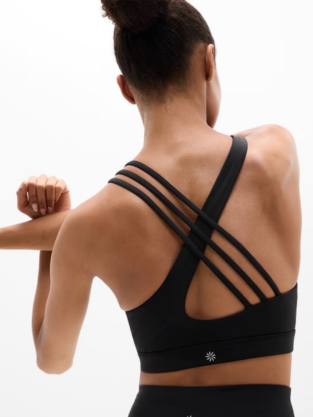 Athleta Black Strappy Cross-Back Sports Bra